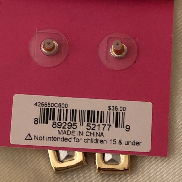 Betsey Johnson Gold Tone Snowflake & Red Square Crystal Drop Earrings NWT - Picture 9 of 9